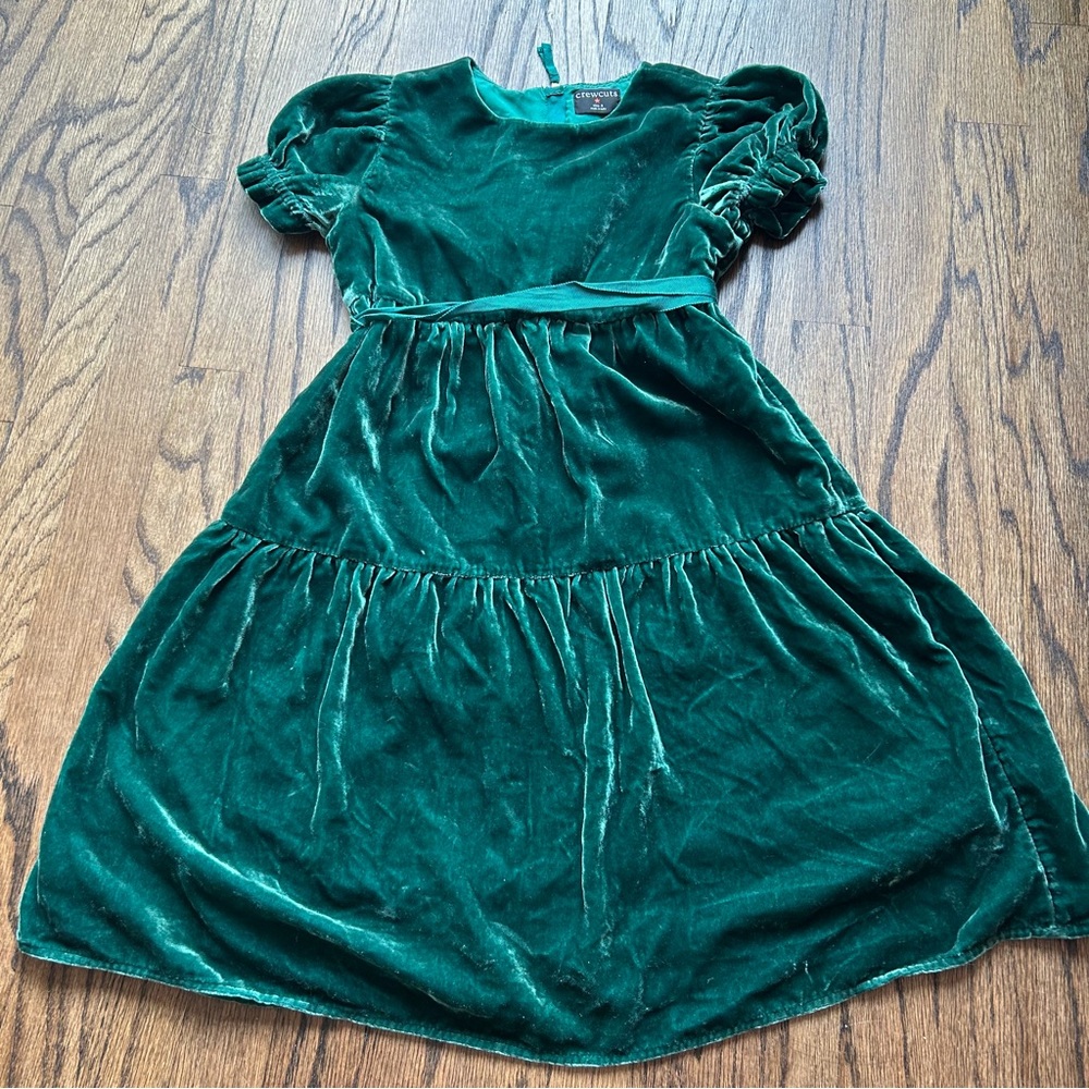 Crewcuts Lush Green Velvet Dress